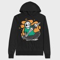 Gamer Skeleton, Hanorac Oversize Barbati (Unisex)