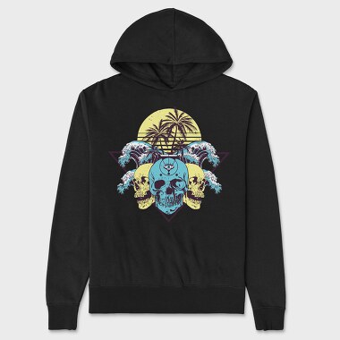 Skulls Palms Triangle, Hanorac Oversize Barbati (Unisex)