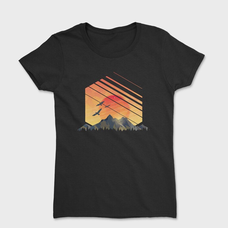 Geometric Sunset, Tricou Femei