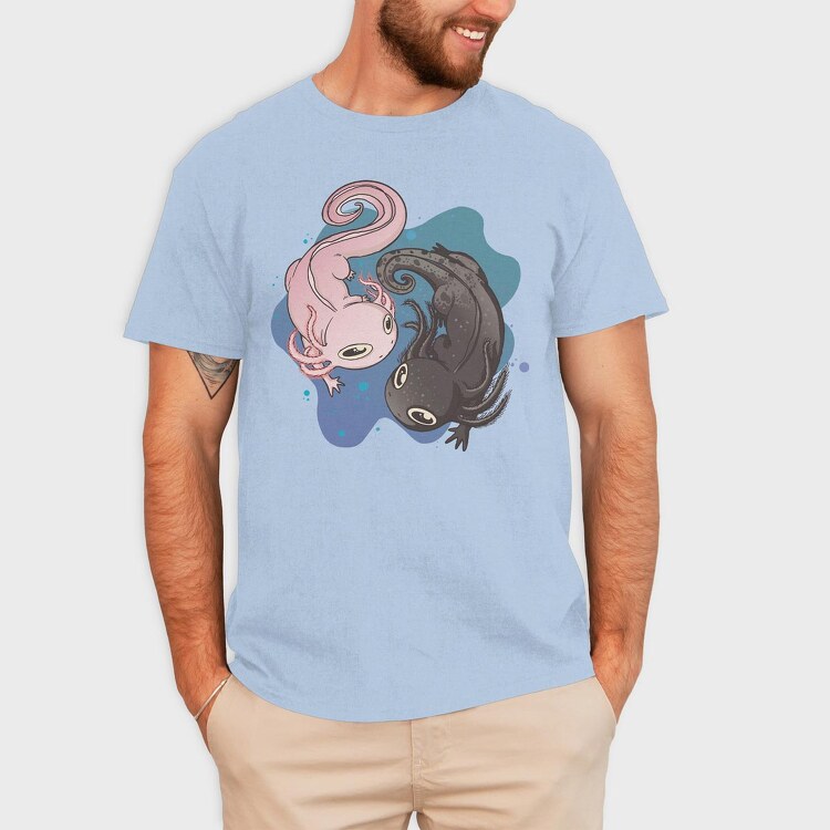 Axolotl Black And Pink, Tricou Barbati (Unisex)