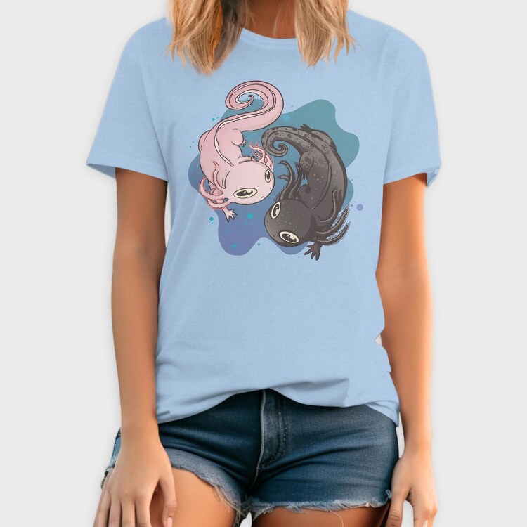 Axolotl Black And Pink, Tricou Barbati (Unisex)