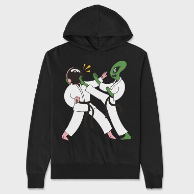 Astronaut Alien Karate, Hanorac Oversize Barbati (Unisex)