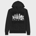 Chess Cartoon, Hanorac Oversize Barbati (Unisex)