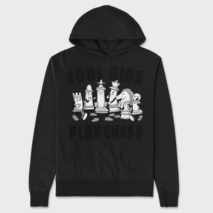 Chess Cartoon, Hanorac Oversize Barbati (Unisex)