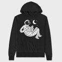 Astronaut Reading, Hanorac Oversize Barbati (Unisex)