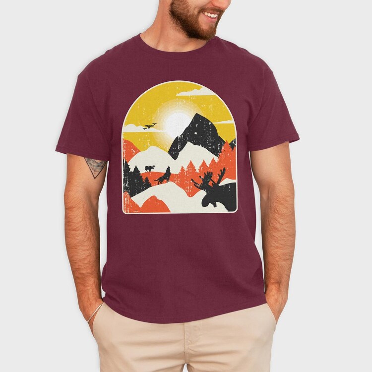 Mountains Wolf Moose, Tricou Barbati (Unisex)