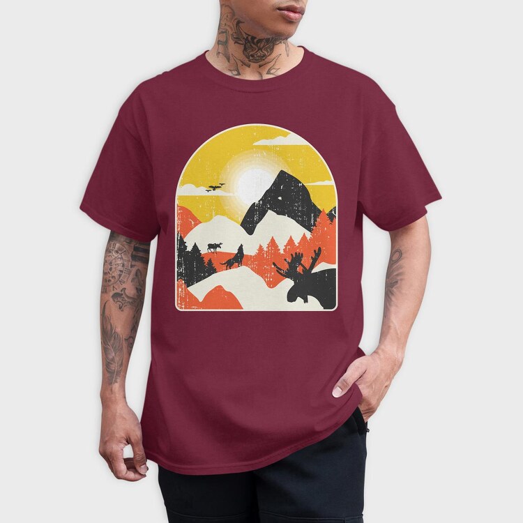 Mountains Wolf Moose, Tricou Barbati (Unisex)